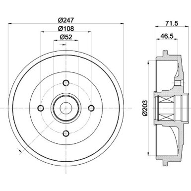 Hella | Bremstrommel | 8DT 355 302-791