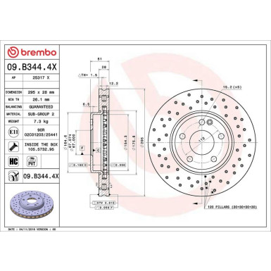 09.B344.4X Bremsscheibe XTRA LINE - Xtra