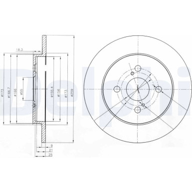 Delphi | Bremsscheibe | BG4055