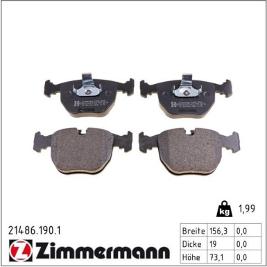 Zimmermann Bremsbelagsatz, Scheibenbremse 21486.190.1