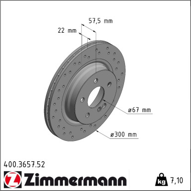 Zimmermann Bremsscheibe SPORT Z 400.3657.52