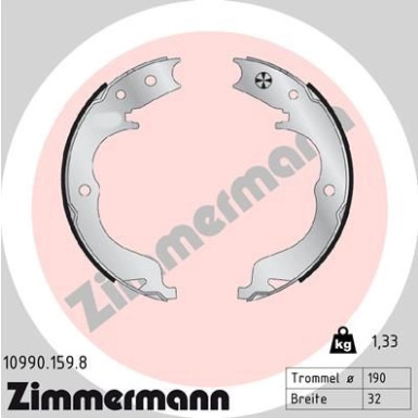 10990.159.8 Bremsbackensatz, Feststellbremse