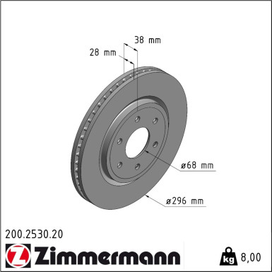 Zimmermann Bremsscheibe Coat Z 200.2530.20