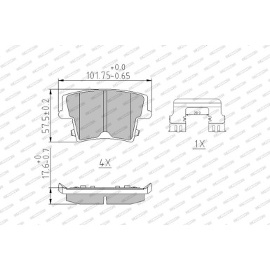 Ferodo | Bremsbelagsatz, Scheibenbremse | FDB1953