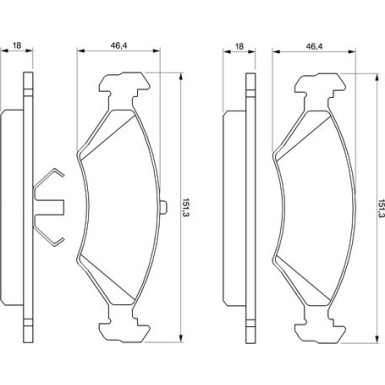 0 986 466 402 Bremsbelagsatz, Scheibenbremse