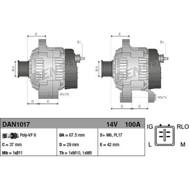 Denso | Generator | DAN1017
