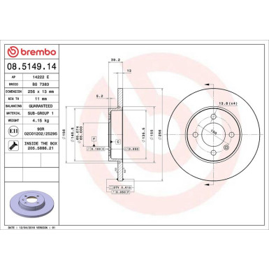 Brembo | Bremsscheibe | 08.5149.14