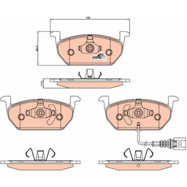 TRW Bremsbelagsatz, Scheibenbremse COTEC GDB2080