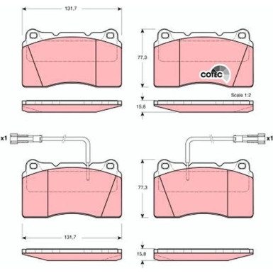 GDB1363 Bremsbelagsatz, Scheibenbremse COTEC