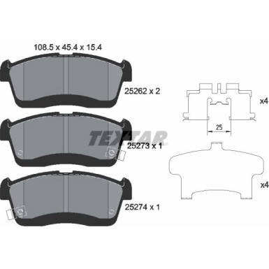 2526201 Bremsbelagsatz, Scheibenbremse