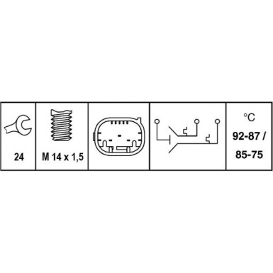 6ZT 007 835-051 Temperaturschalter, Kühlerlüfter