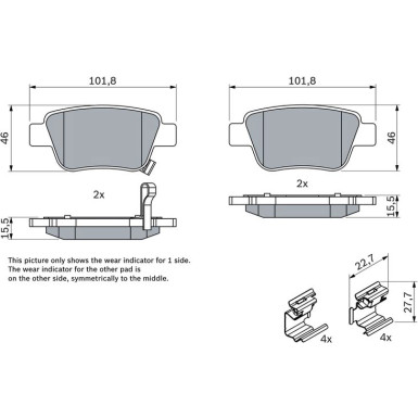 0 986 424 798 Bremsbelagsatz, Scheibenbremse