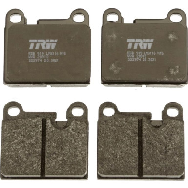 TRW | Bremsbelagsatz, Scheibenbremse | GDB919