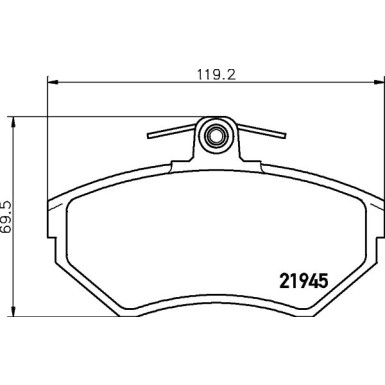 Hella | Bremsbelagsatz, Scheibenbremse | 8DB 355 018-251