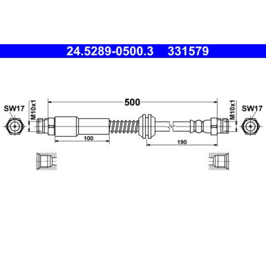 ATE | Bremsschlauch | 24.5289-0500.3