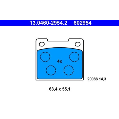 13.0460-2954.2 Bremsbelagsatz, Scheibenbremse