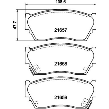 Hella | Bremsbelagsatz, Scheibenbremse | 8DB 355 016-351