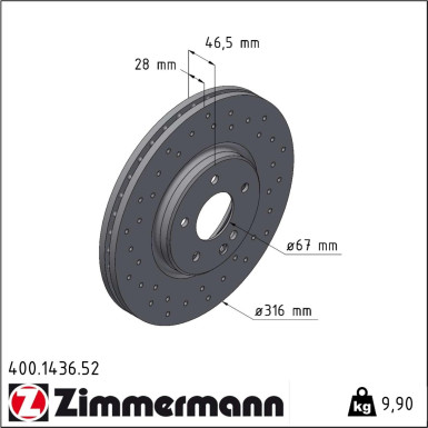 Zimmermann Bremsscheibe SPORT Z 400.1436.52