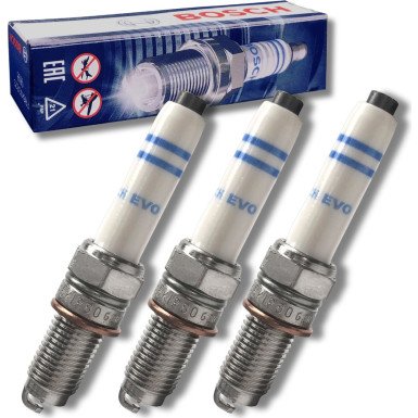 3 x BOSCH Zündkerze 0 241 145 528 Platinum Iridium Evo
