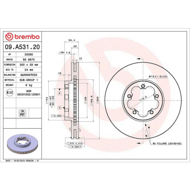 Brembo Bremsscheibe PRIME LINE 09.A531.20