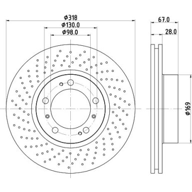 Hella Bremsscheibe Pro High Carbon 8DD 355 127-501