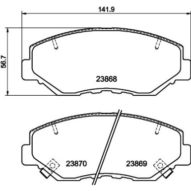 Hella | Bremsbelagsatz, Scheibenbremse | 8DB 355 010-231