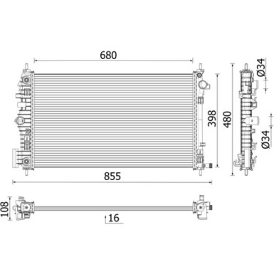 Mahle | Kühler, Motorkühlung | CR 2698 000P