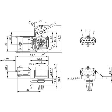 0 261 230 302 Sensor, Saugrohrdruck