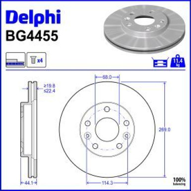 Delphi Bremsscheibe BG4455