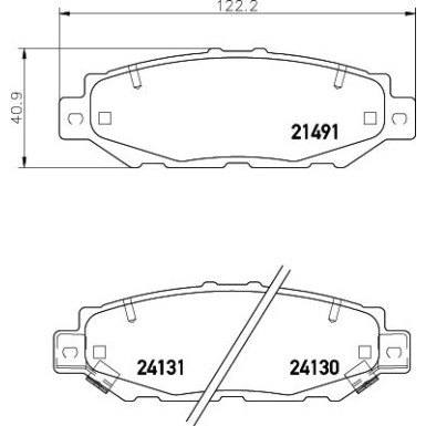 Hella | Bremsbelagsatz, Scheibenbremse | 8DB 355 016-751