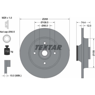 Textar Bremsscheibe PRO 92168703