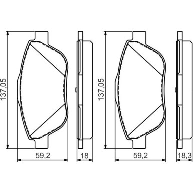 0 986 494 564 Bremsbelagsatz, Scheibenbremse