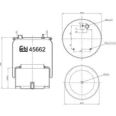 FEBI BILSTEIN 45662 Federbalg, Luftfederung FEBI BILSTEIN 45662 Federbalg, Luftfederung