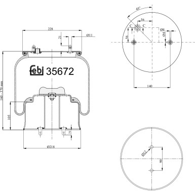 FEBI BILSTEIN 35672 Federbalg, Luftfederung FEBI BILSTEIN 35672 Federbalg, Luftfederung