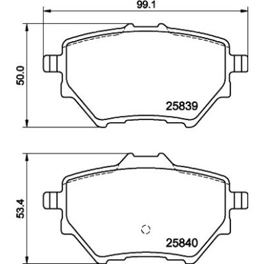 Hella | Bremsbelagsatz, Scheibenbremse | 8DB 355 020-991
