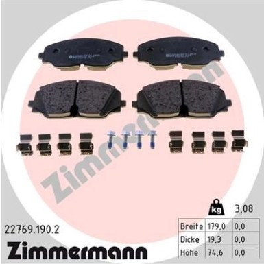 Zimmermann | Bremsbelagsatz, Scheibenbremse | 22769.190.2
