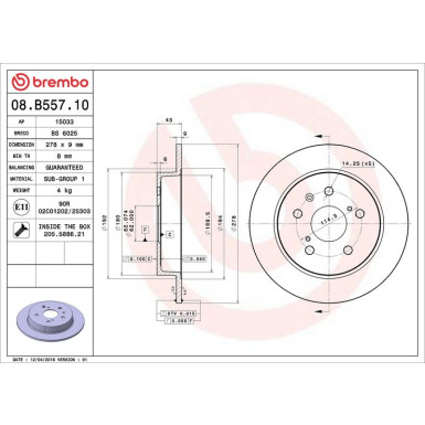 Brembo | Bremsscheibe | 08.B557.10