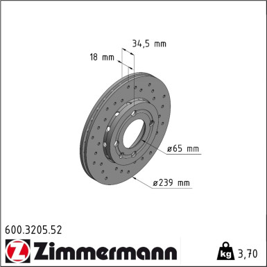 Zimmermann Bremsscheibe SPORT Z 600.3205.52