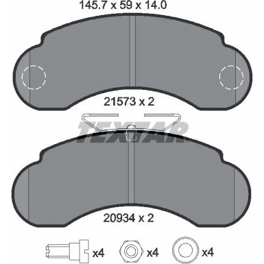 2157302 Bremsbelagsatz, Scheibenbremse