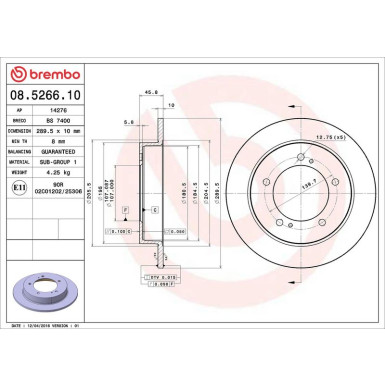 Brembo | Bremsscheibe | 08.5266.10