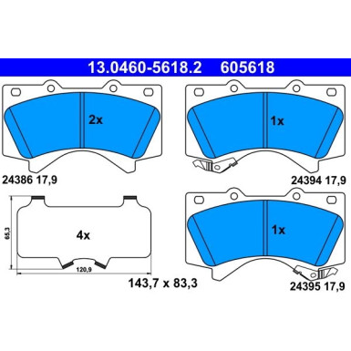 13.0460-5618.2 Bremsbelagsatz, Scheibenbremse