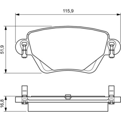 BOSCH | Bremsbelagsatz, Scheibenbremse | 0 986 494 046 BOSCH | Bremsbelagsatz, Scheibenbremse | 0 986 494 046