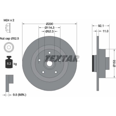 Textar | Bremsscheibe | 92254103