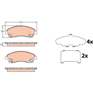 GDB3644 Bremsbelagsatz, Scheibenbremse