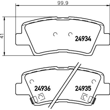 Hella | Bremsbelagsatz, Scheibenbremse | 8DB 355 014-571