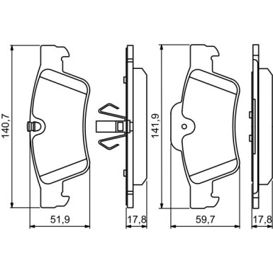 0 986 494 256 Bremsbelagsatz, Scheibenbremse