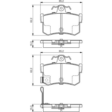 BOSCH Bremsbelagsatz, Scheibenbremse 0 986 424 568