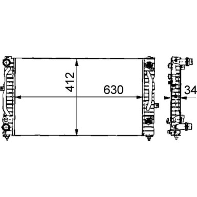 CR 132 000S Kühler, Motorkühlung BEHR
