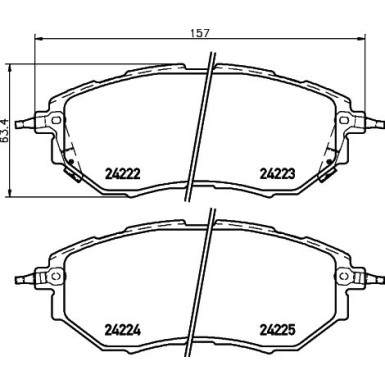 Hella | Bremsbelagsatz, Scheibenbremse | 8DB 355 012-031