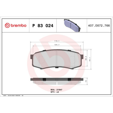 Brembo Bremsbelagsatz, Scheibenbremse PRIME LINE P 83 024